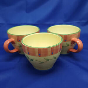 Pfaltzgraff Napoli Set‎ of 3 Soup/Coffee Mugs - Hand Painted Italian Design